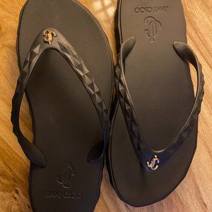 Jimmy Choo Diamond flip flops classic black